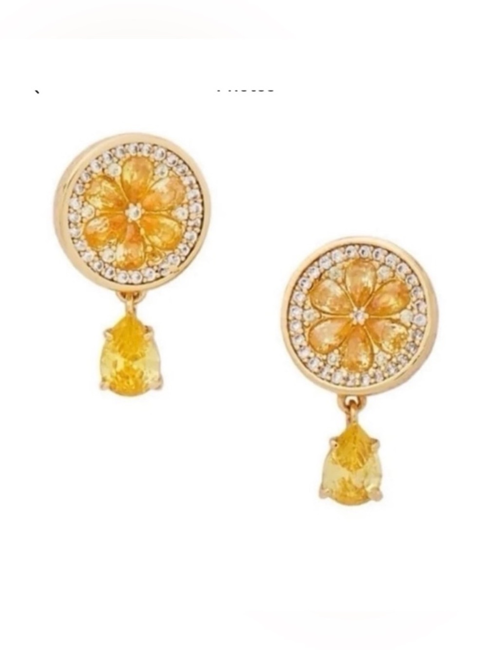 $68 Kate Spade Fresh Squeeze Goldtone Drop‎ Earrings
